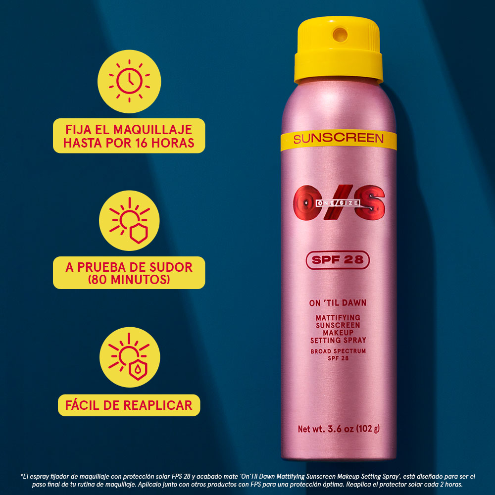 ON 'TIL DAWN MATTIFYING SUNSCREEN MAKEUP SETTING SPRAY SPF 28 (FIJADOR DE MAQUILLAJE CON PROTECCI&Oacute;N SOLAR)